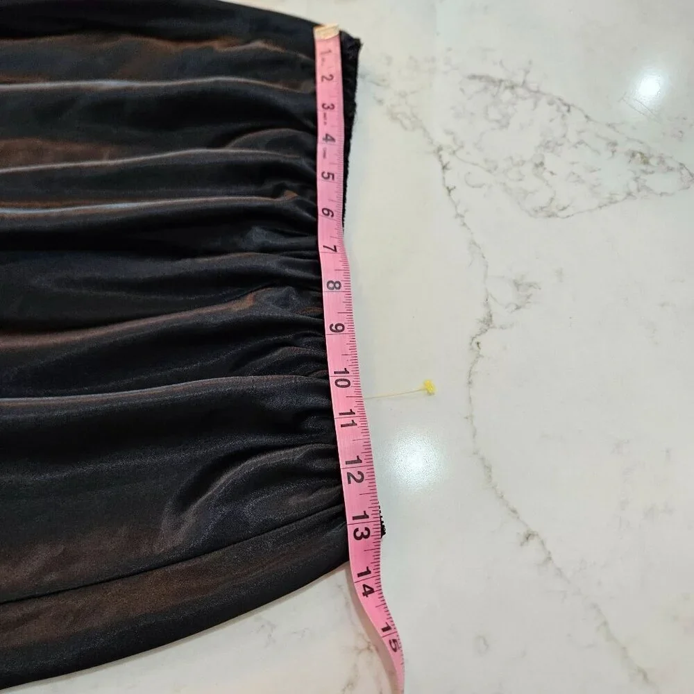 Judith Hart Black Full-Length Slip Skirt XL Vintage Polyester - Picture 8 of 10